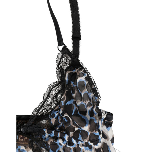 Roberto Cavalli Multicolor Leopard Babydoll Chemise Underwear
