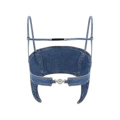Marine Serre Blue Denim Shirt