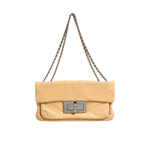Chanel Beige Lambskin Giant Reissue Mademoiselle Lock Flap Bag