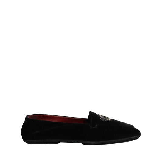 Dolce & Gabbana Black Crown Embellished Dress Loafers Shoes