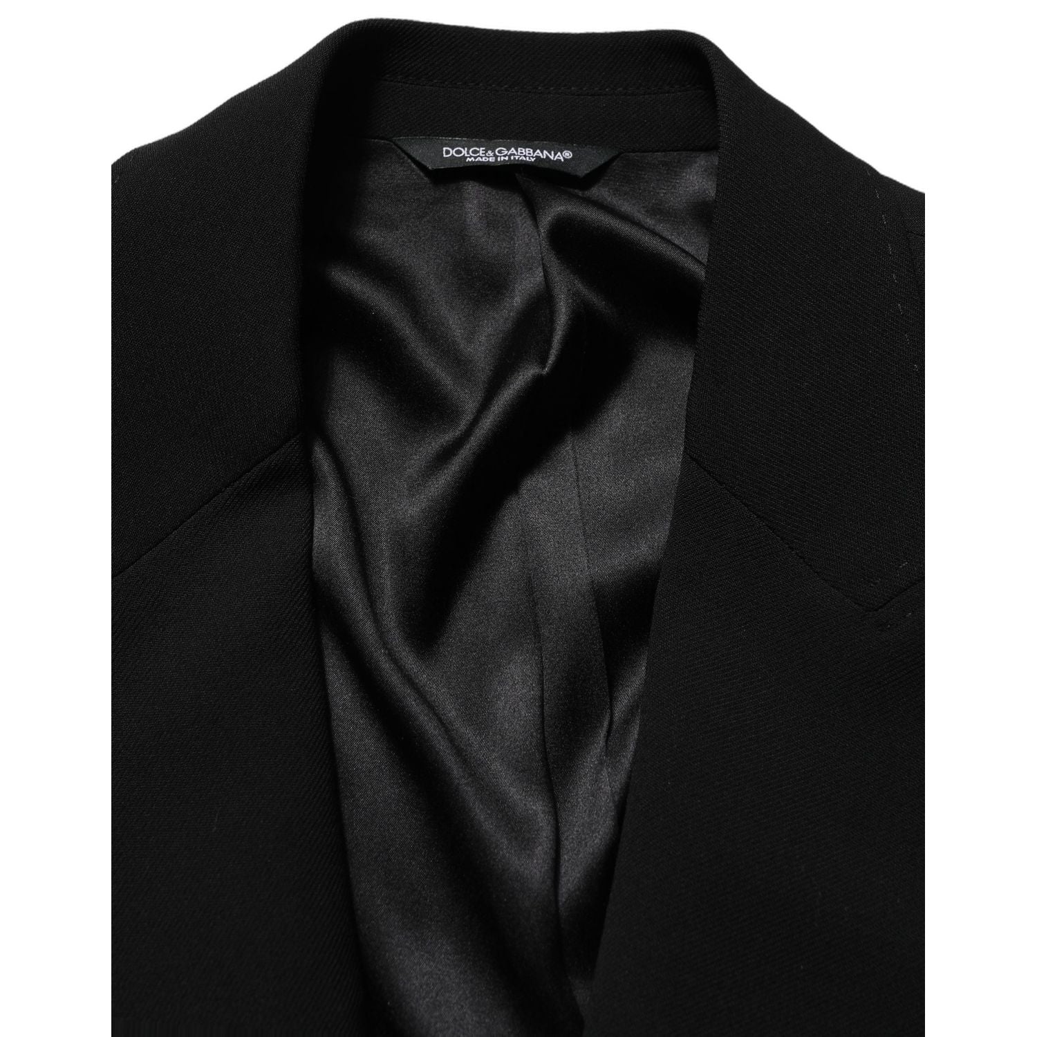 Dolce & Gabbana Black Wool Single Breasted Men Blazer Jacket