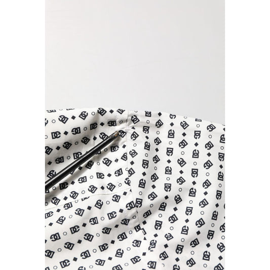 Dolce & Gabbana White Logo GOLD Long Sleeves Dress Shirt