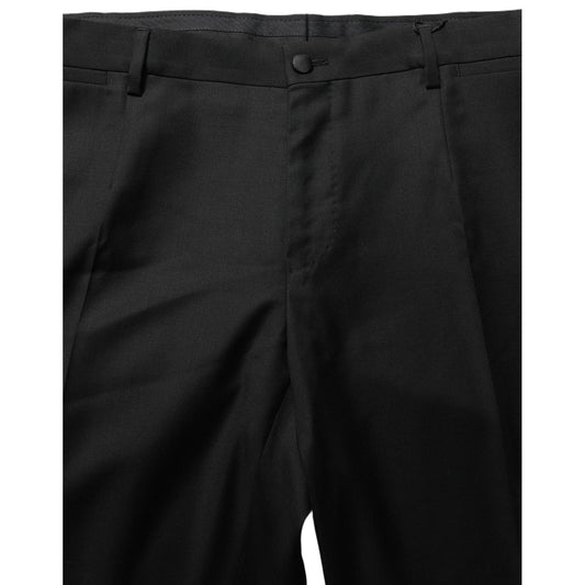 Dolce & Gabbana Black Wool Skinny Leg Dress Trouser Pants