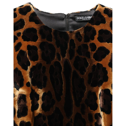 Dolce & Gabbana Brown Leopard Sleeveless Sheath Mini Dress