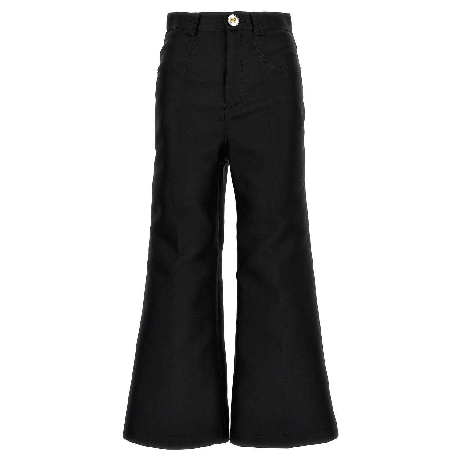 Giambattista Valli Black Polyester Flared Pants