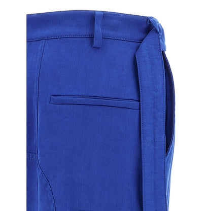 Ferragamo Blue Lyocell Cargo Pants
