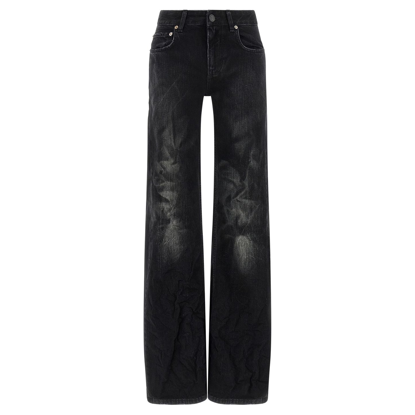 Balenciaga Black Cotton Flared Jeans