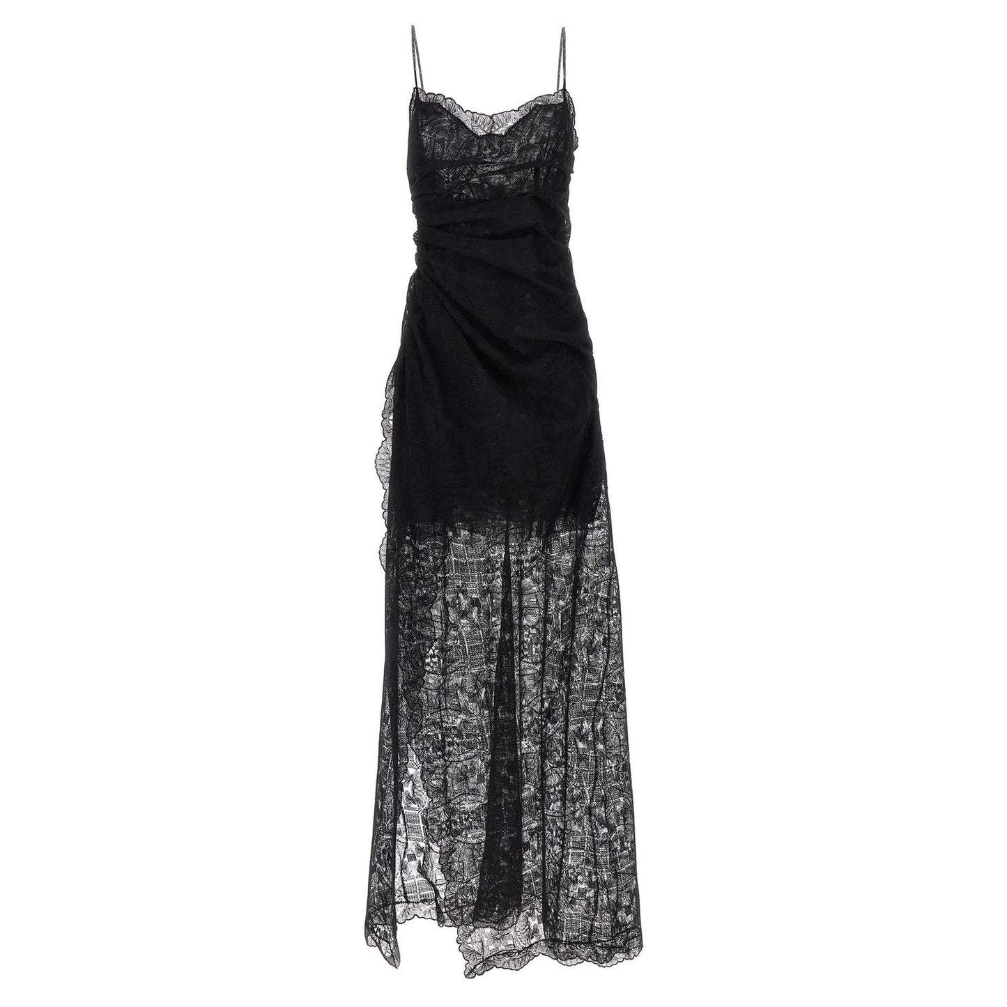 Ermanno Scervino Black Polyester Long Dress