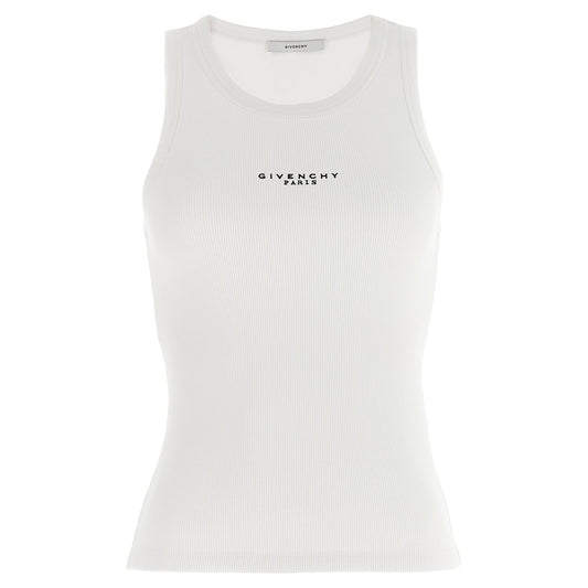 Givenchy White Cotton Sleeveles T-Shirt