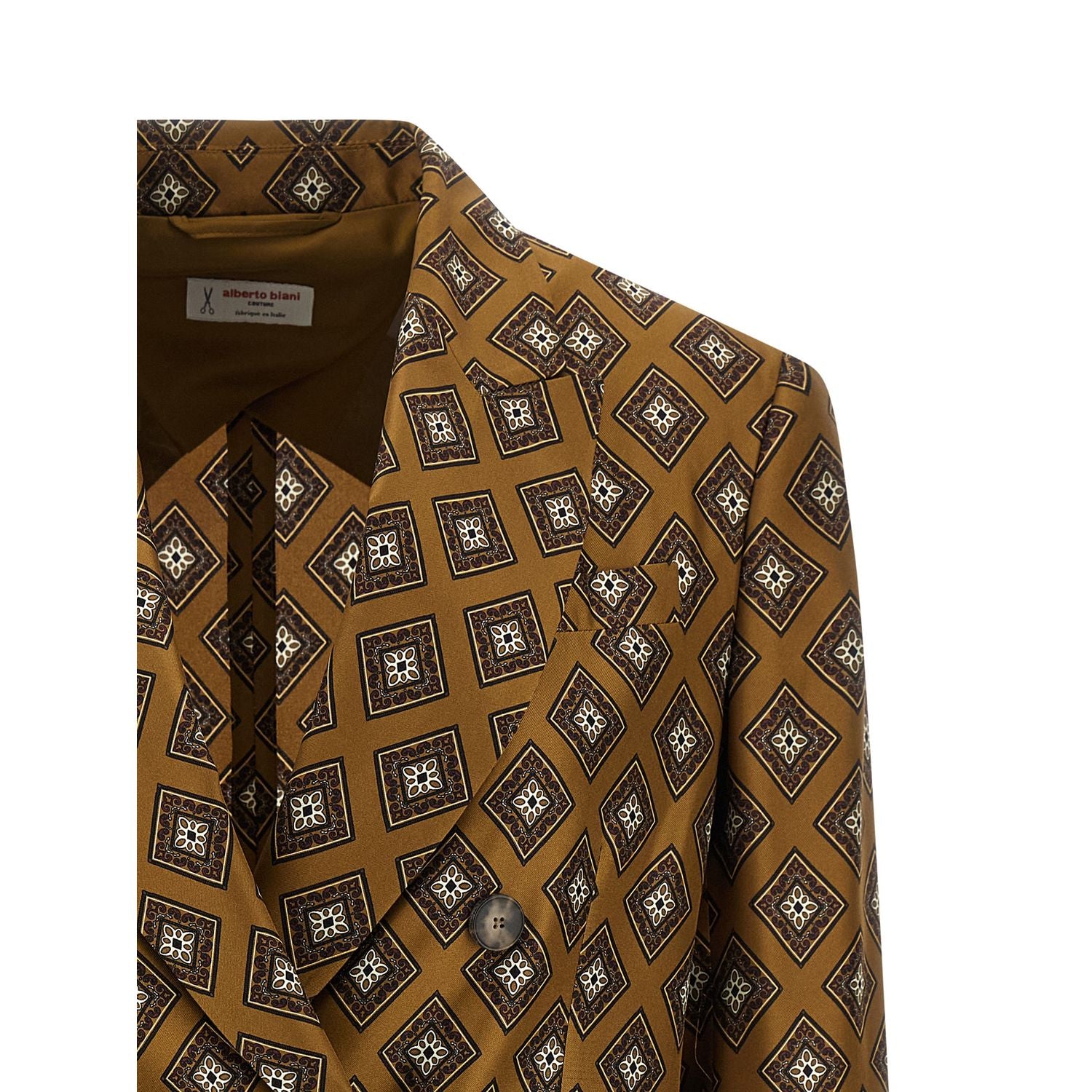 Alberto Biani Brown Silk Blazer