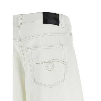 R13 White Cotton Jeans Denim