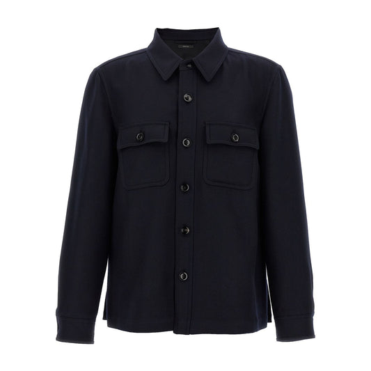 Tom Ford Blue Wool Blouse