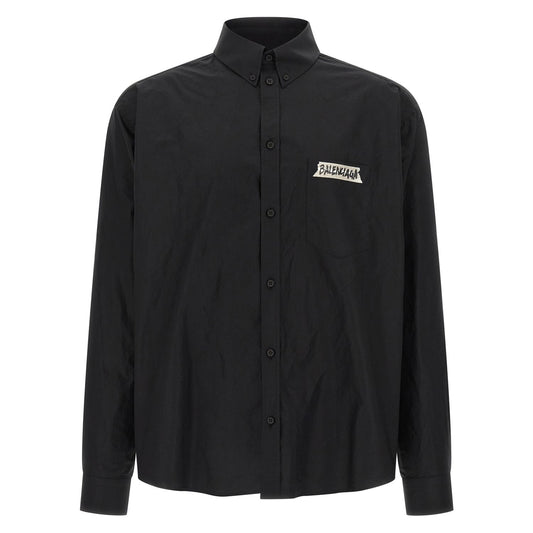 Balenciaga Black Cotton Blouse