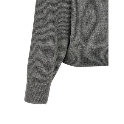 Brunello Cucinelli Gray Virgin Wool Cardigan