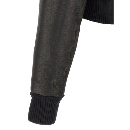 Rick Owens Black Lamb Fur Leather Jacket