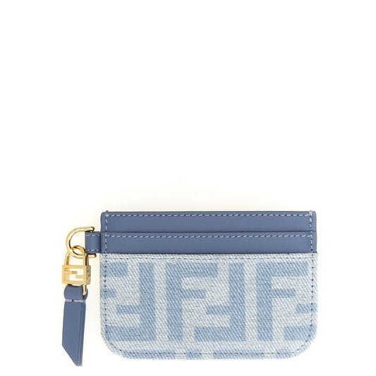 Fendi Blue Cotton Cardholder