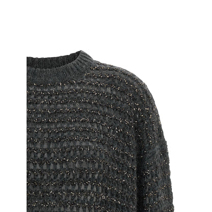 Brunello Cucinelli Gray Elastane Cardigan