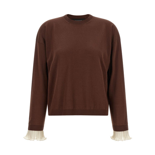 Fabiana Filippi Brown Virgin Wool Cardigan