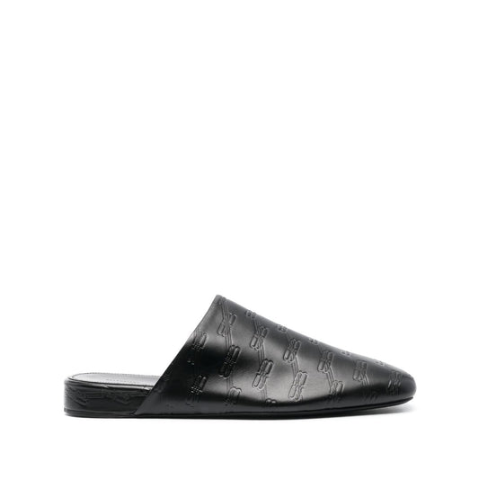 Balenciaga debossed-logo leather mules Sandals
