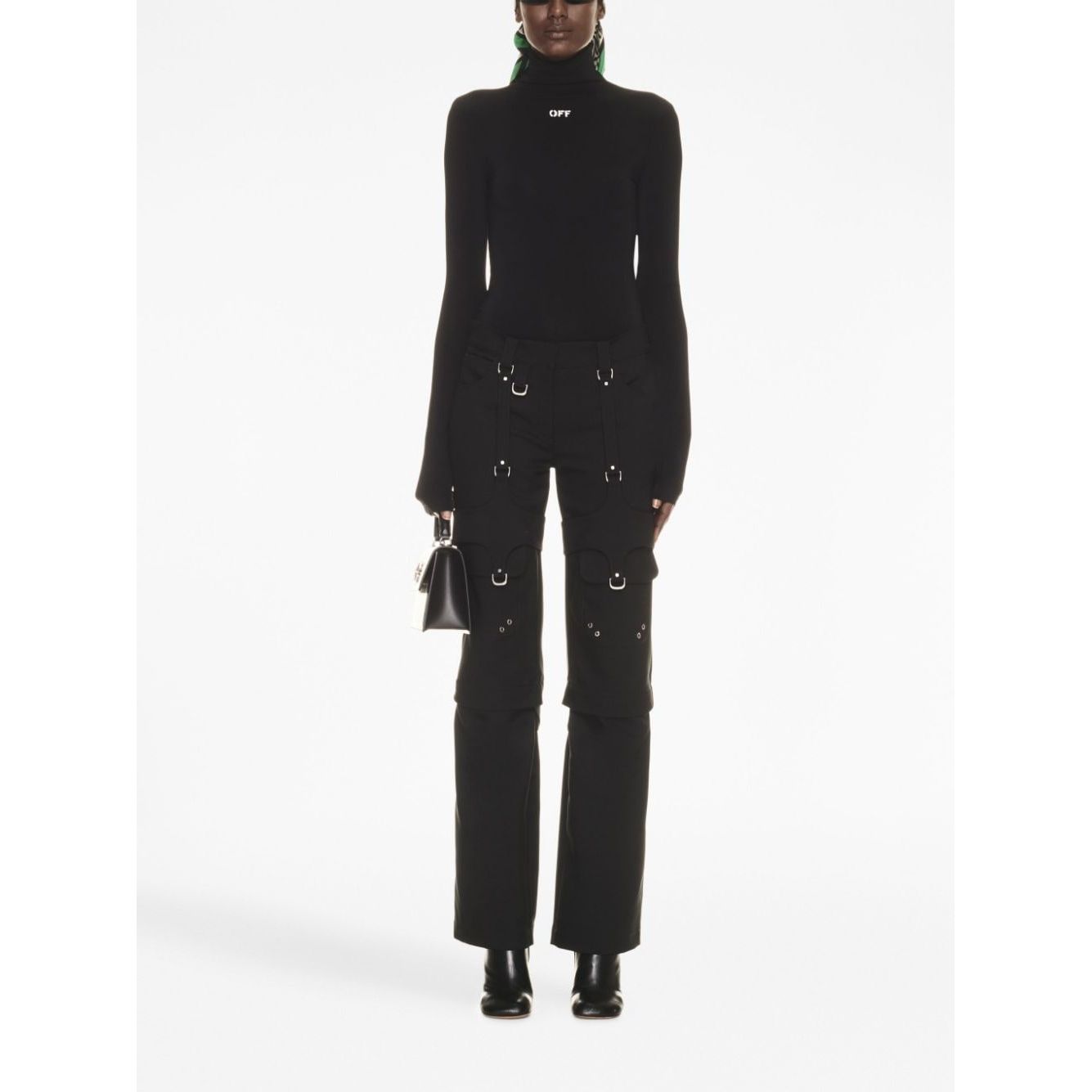 Off White Cargo with buckle Trousers