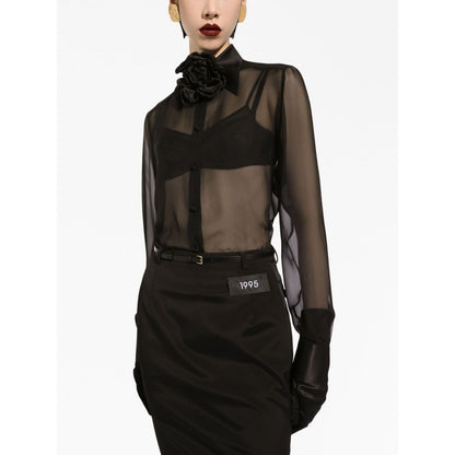 Dolce & Gabbana Silk chiffon shirt with satin details