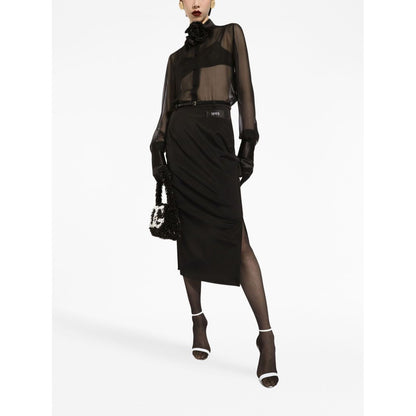 Dolce & Gabbana Silk chiffon shirt with satin details