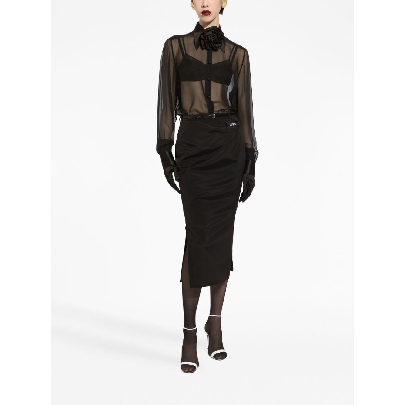 Dolce & Gabbana Silk chiffon shirt with satin details