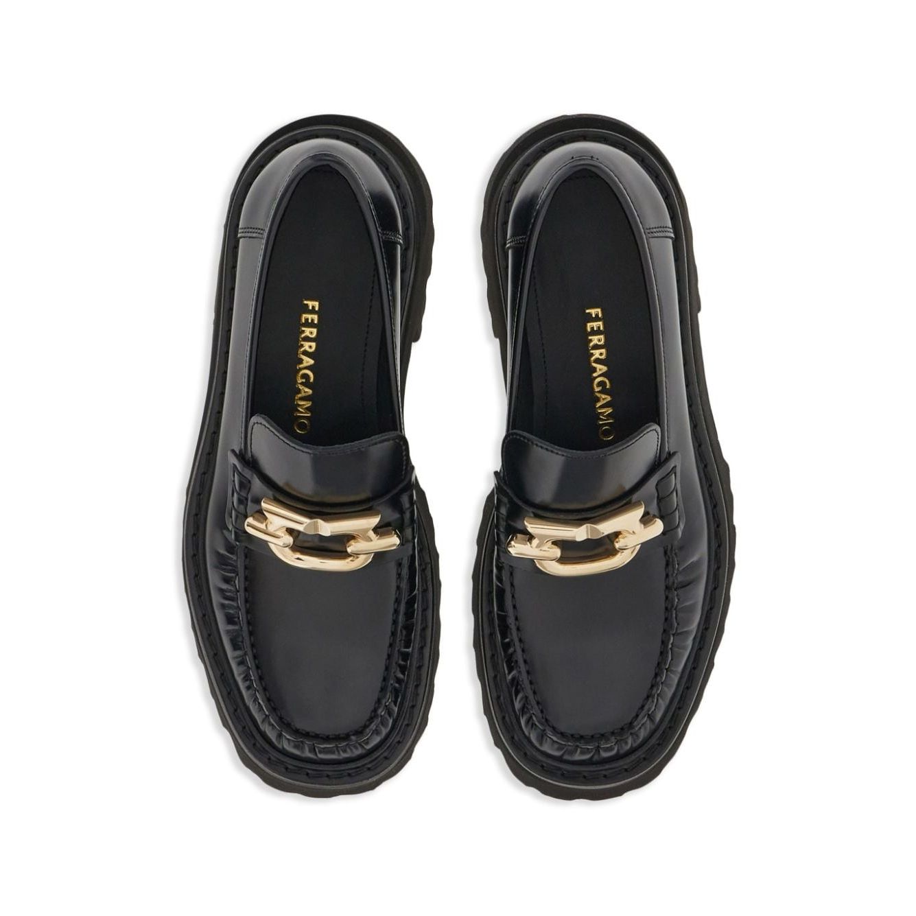 Ferragamo Gancini-buckle Leather Loafers
