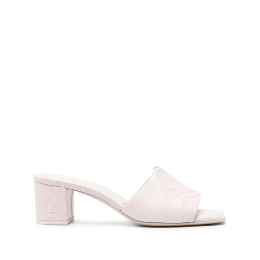 Alexander McQueen 60mm Seal Motif Mules Sandals
