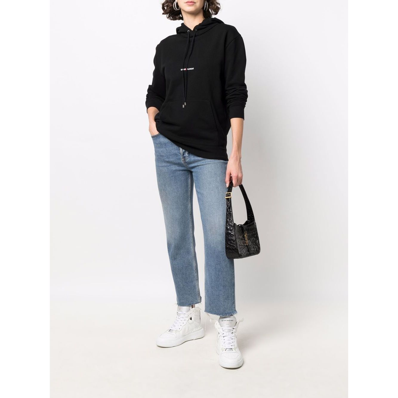 Saint Laurent Logo Print Hoodie