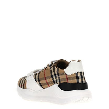 Burberry Beige Cotton Athletic Sneakers