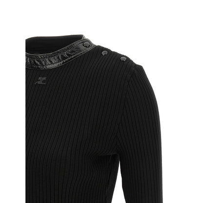 Courrèges Black Viscose Cardigan