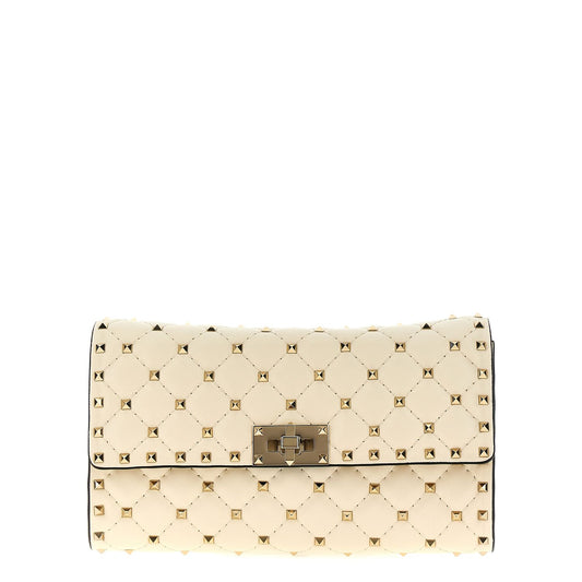 Valentino Garavani White Lamb Leather Shoulder Bag