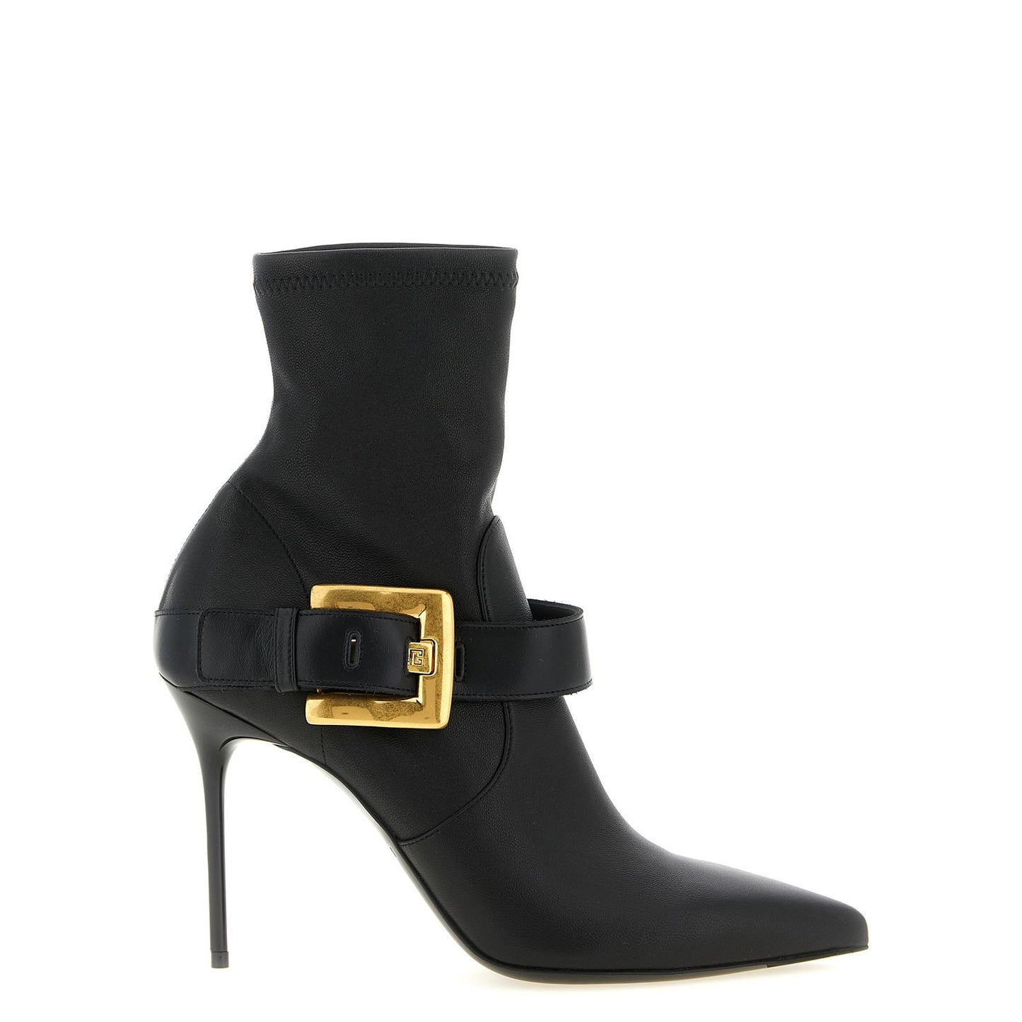 Balmain Black Lamb Leather Ankle Boots