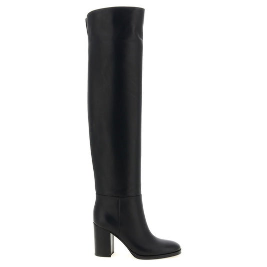 Gianvito Rossi Black Calfskin Over The Knee