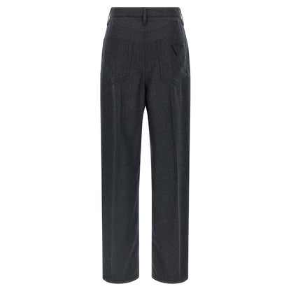 Prada Gray Virgin Wool Casual Pants