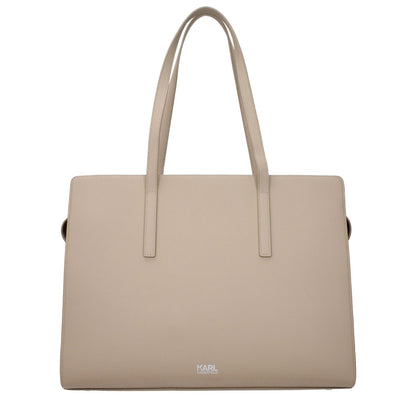 Karl Lagerfeld Beige Leather Shoulder Bag