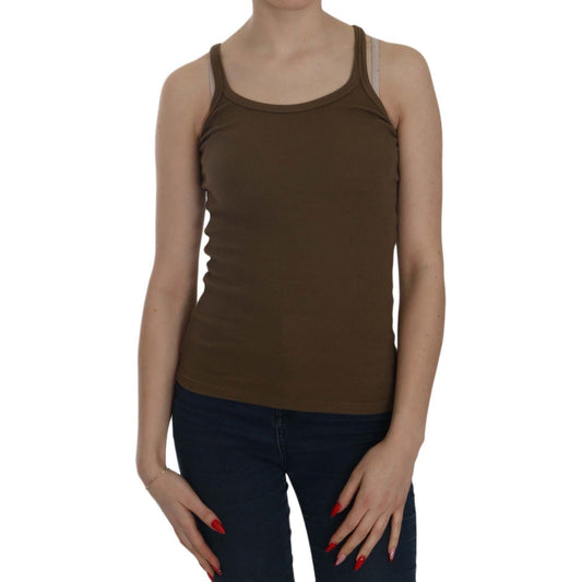 PINK MEMORIES Brown Sleeveless Spaghetti Strap Blouse Top TSH3919-42