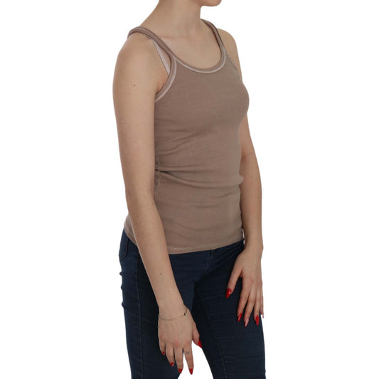 PINK MEMORIES Brown Sleeveless Spaghetti Strap Tank Blouse TSH3922-42