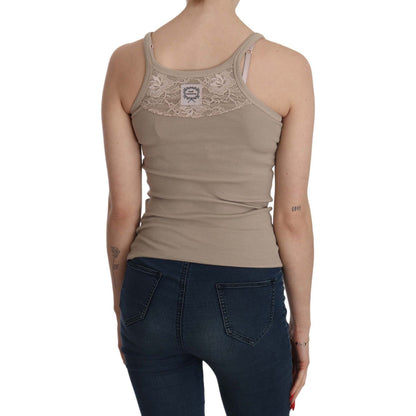 PINK MEMORIES Brown Sleeveless Spaghetti Strap Top Blouse