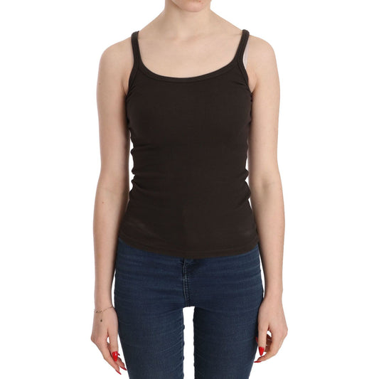 PINK MEMORIES Dark Brown Sleeveless Spaghetti Strap Blouse TSH3926-40