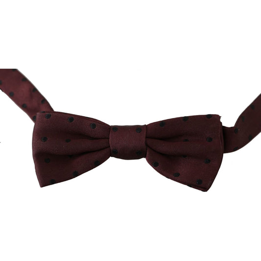Dolce & Gabbana Purple Dotted Silk Adjustable Neck Papillon Bow Tie FT2020