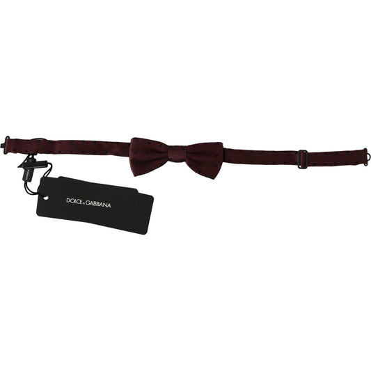 Dolce & Gabbana Purple Dotted Silk Adjustable Neck Papillon Bow Tie FT2020
