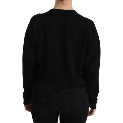 Dolce & Gabbana Black Button Embellished Cardigan Sweater
