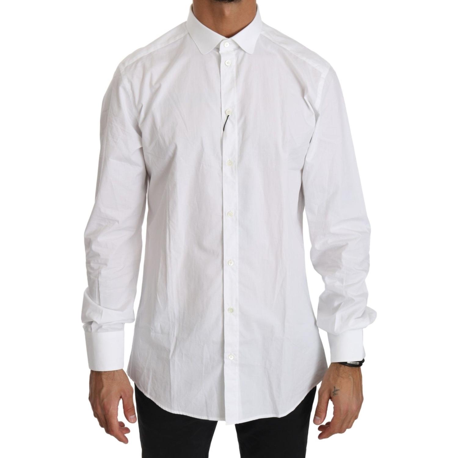 Dolce & Gabbana White Cotton Long Sleeve Top Shirt