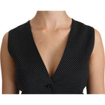 Dolce & Gabbana Black Dotted Waistcoat Vest Blouse Top TSH4288-42