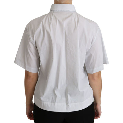 Dolce & Gabbana White Collared Short Sleeve Polo Shirt Top