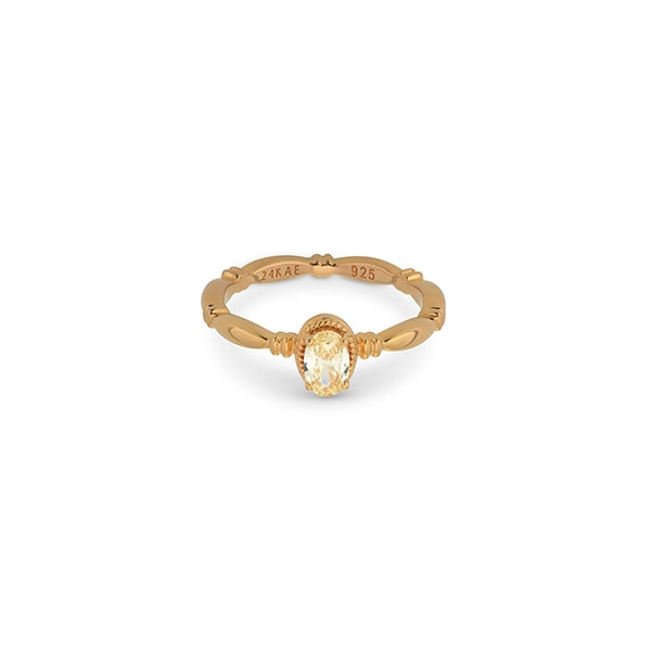 24KAE JEWELS JEWELRY Mod. 12441Y/58 gold ring with gemstone detail