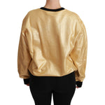 Dolce & Gabbana Gold Cotton Crewneck Pullover Sweater TSH4417-36