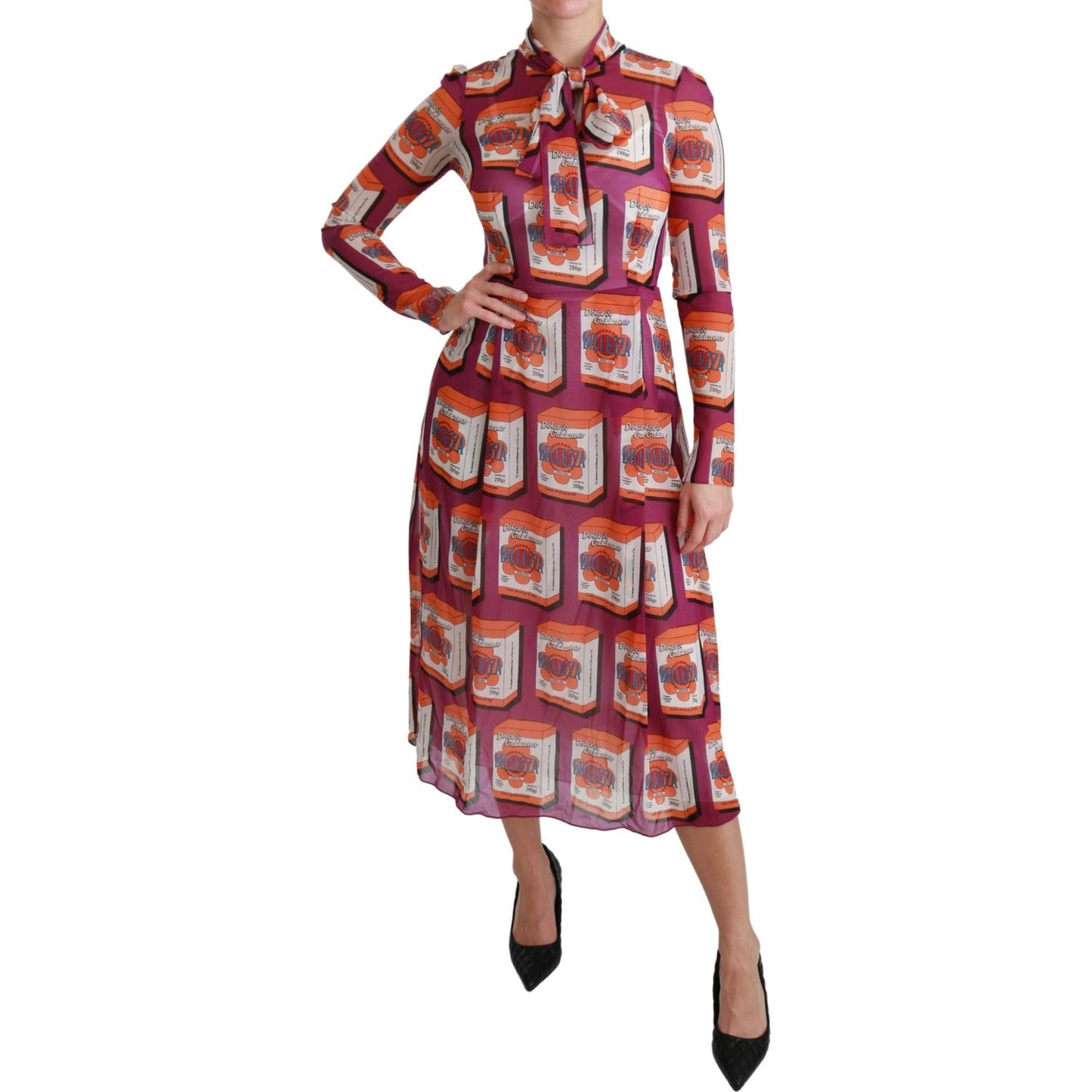 Dolce & Gabbana Purple Silk Bellezza A-Line Gown Dress DR2514-38